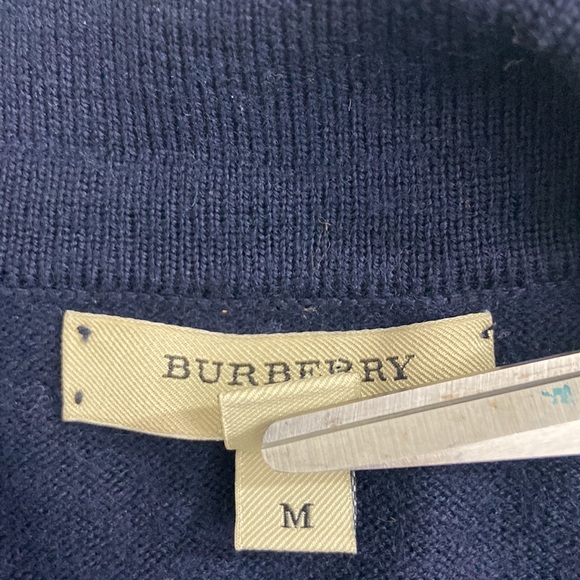 BURBERRY Extra Fine Merino wool pullover long sleeve sweater w collar 3 buttons - Picture 4 of 16